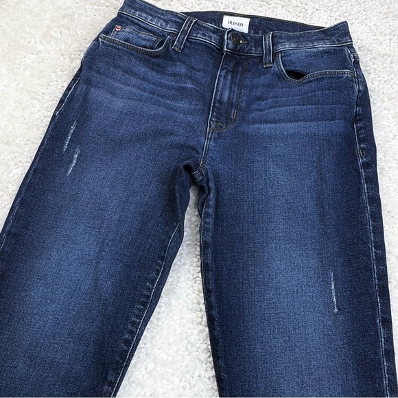 Hudson Blair High Rise Skinny Jeans Distressed. Classic Dark Blue Size 27 - Picture 6 of 10